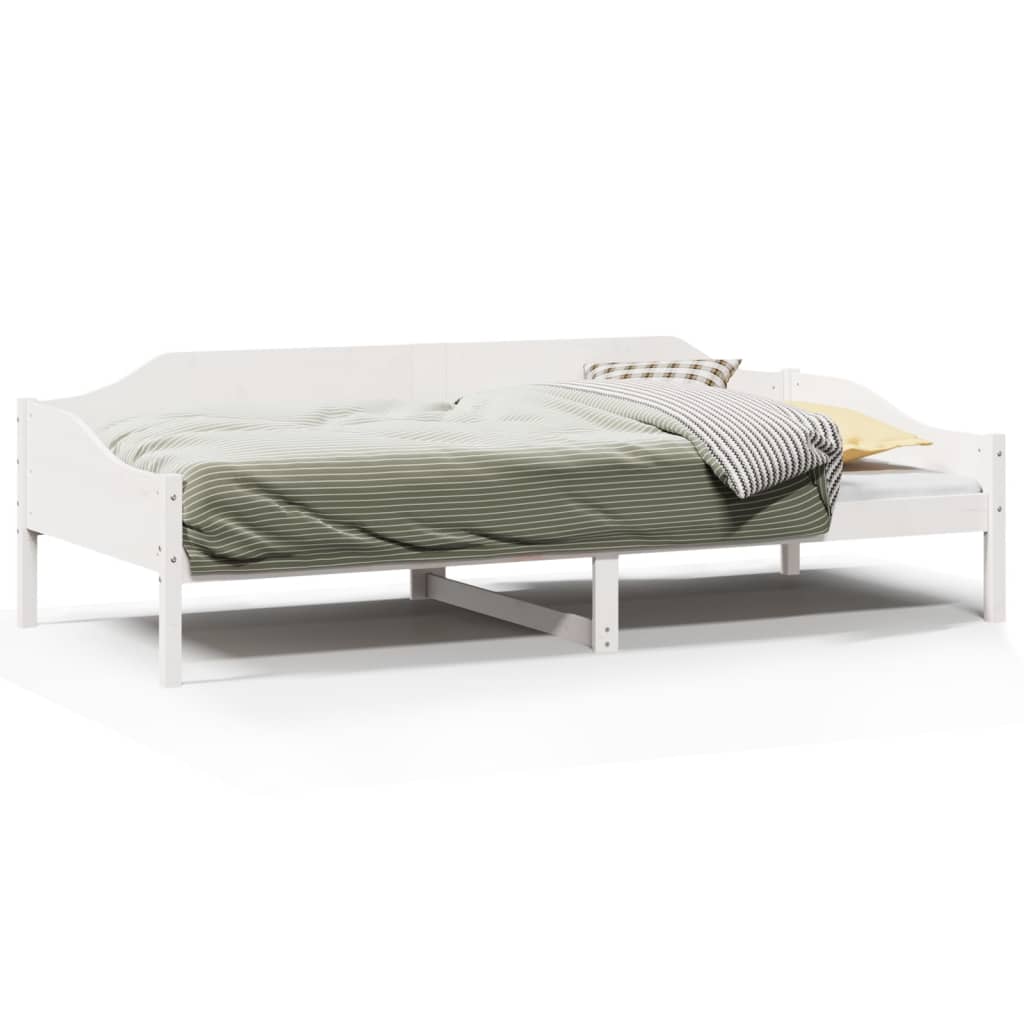 Cadre de lit sans matelas blanc 90x200 cm bois de pin massif