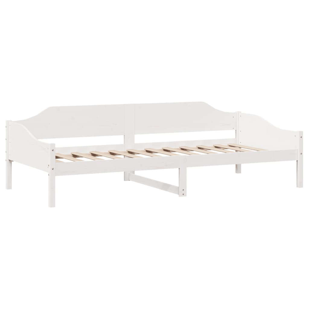 Cadre de lit sans matelas blanc 90x200 cm bois de pin massif