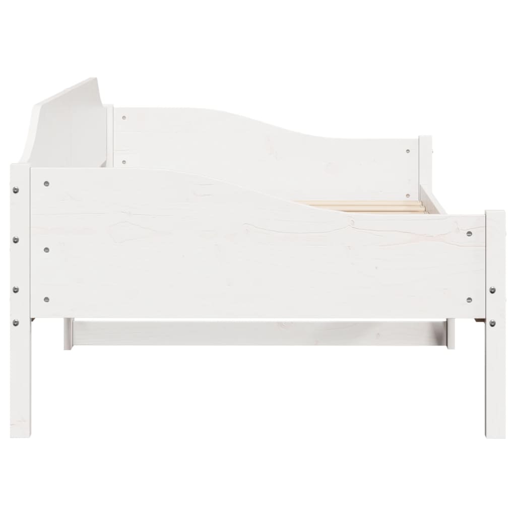 Cadre de lit sans matelas blanc 90x200 cm bois de pin massif