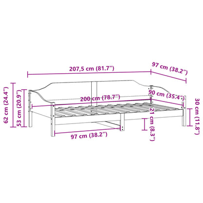 Cadre de lit sans matelas blanc 90x200 cm bois de pin massif