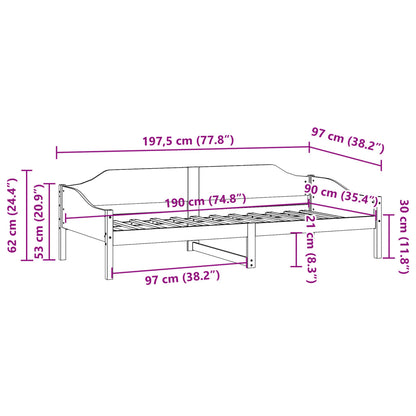 Cadre de lit sans matelas 90x190 cm bois de pin massif