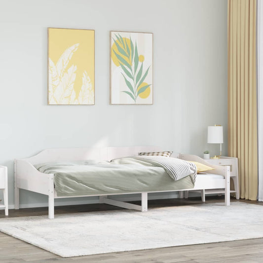 Cadre de lit sans matelas blanc 90x190 cm bois de pin massif