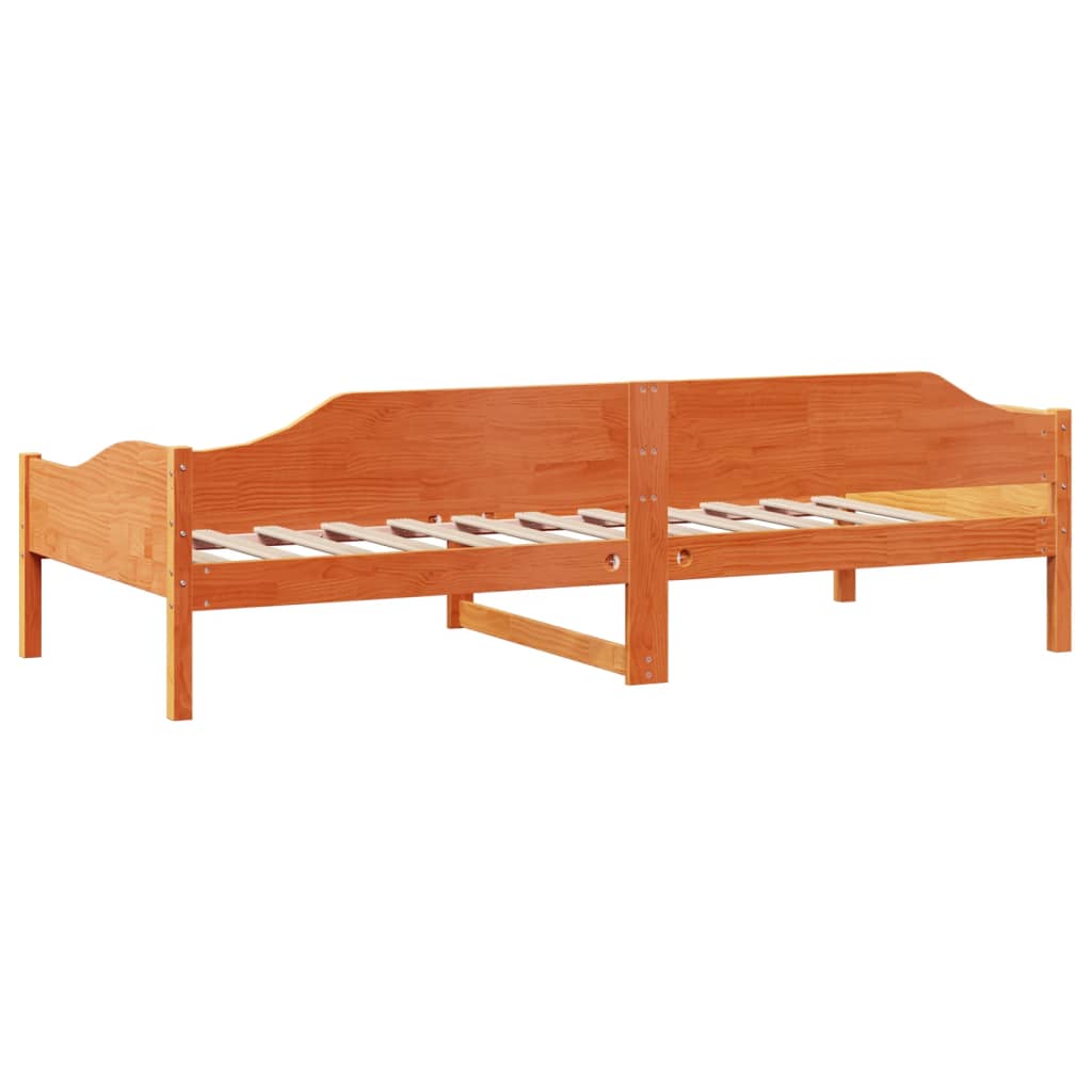 Cadre de lit sans matelas cire marron 90x190 cm bois pin massif