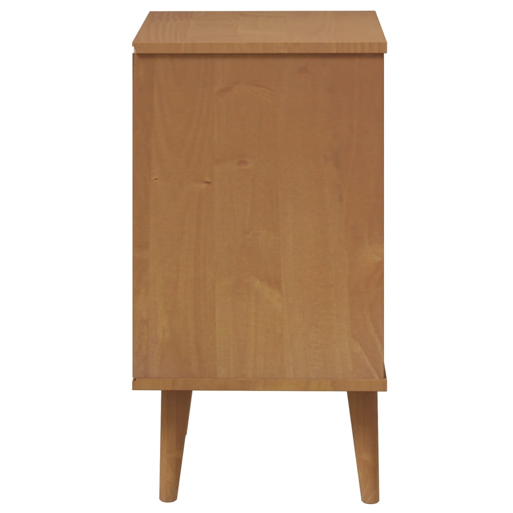 Table de chevet MOLDE Marron 40x35x65 cm Bois de pin solide