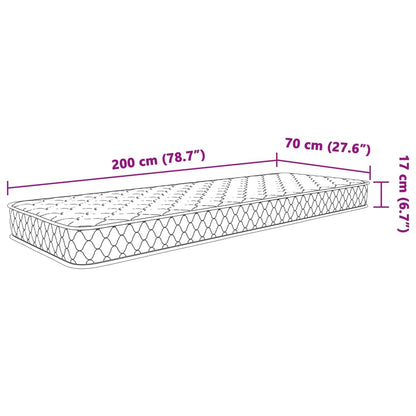 Matelas en mousse à mémoire de forme blanc 70x200x17 cm