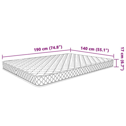 Matelas en mousse à mémoire de forme blanc 140x190x17 cm