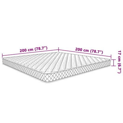 Matelas en mousse à mémoire de forme blanc 200x200x17 cm