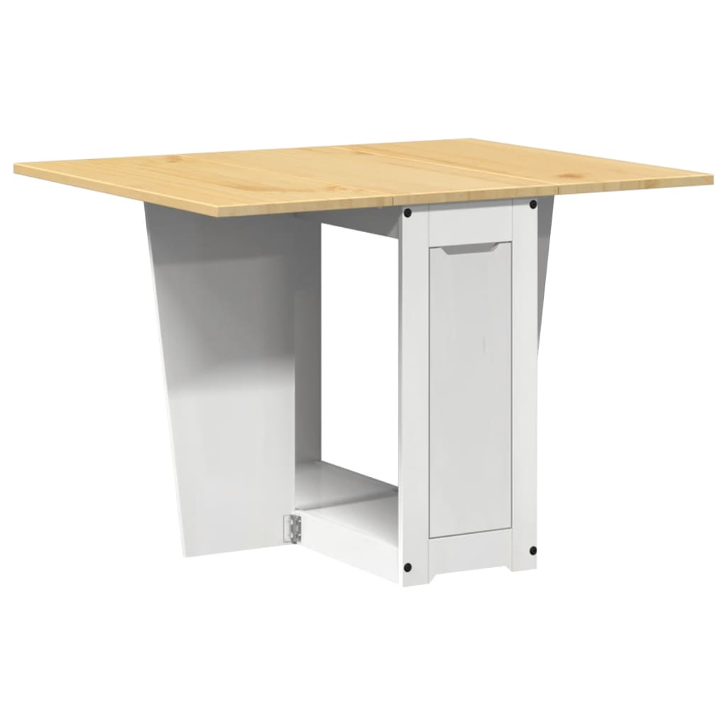 Table à manger papillon pliable Corona blanc bois de pin massif