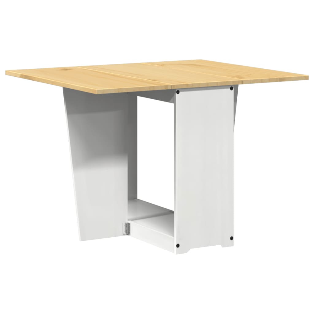 Table à manger papillon pliable Corona blanc bois de pin massif