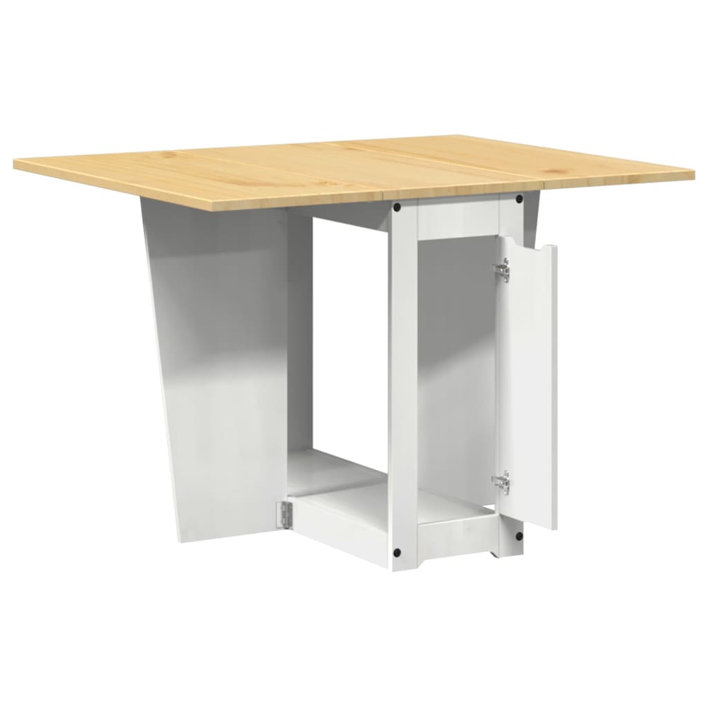 Table à manger papillon pliable Corona blanc bois de pin massif