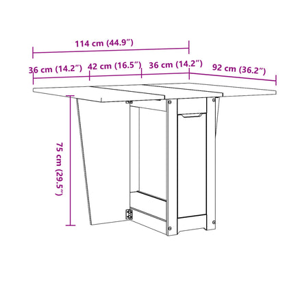 Table à manger papillon pliable Corona blanc bois de pin massif