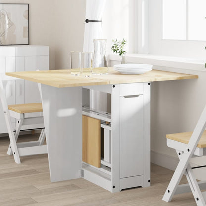 Table à manger papillon pliable Corona blanc bois de pin massif