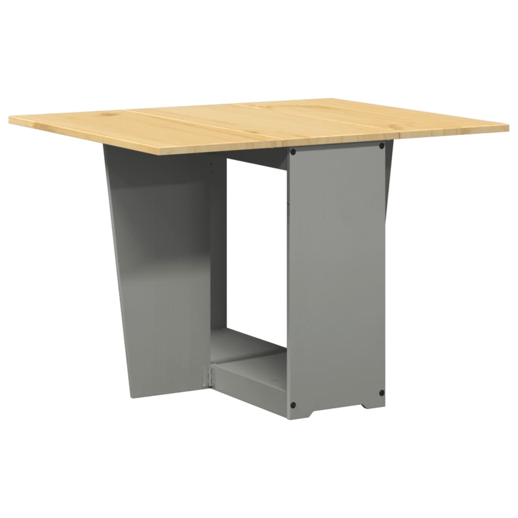 Table à manger papillon pliable Corona gris bois de pin massif