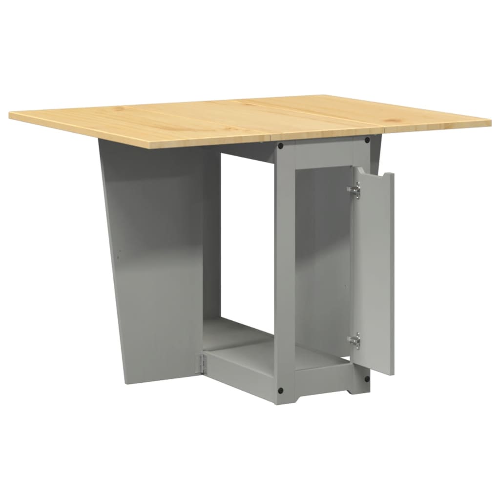 Table à manger papillon pliable Corona gris bois de pin massif