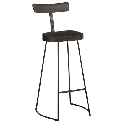 Tabourets de bar lot de 2 noir 49x43x103cm bois manguier massif