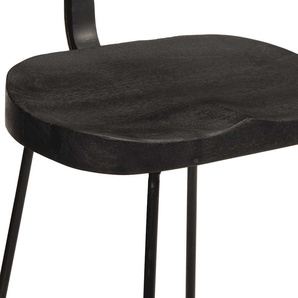 Tabourets de bar lot de 2 noir 49x43x88 cm bois manguier massif