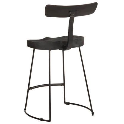 Tabourets de bar lot de 2 noir 49x43x79 cm bois manguier massif