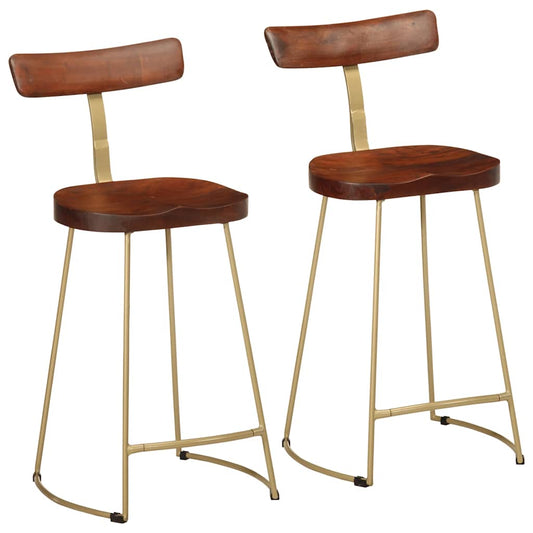 Tabourets de bar lot de 2 49x43x88 cm bois de manguier massif