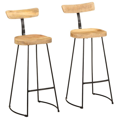 Tabourets de bar lot de 2 49x43x103 cm bois de manguier massif