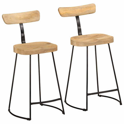 Tabourets de bar lot de 2 49x43x88 cm bois de manguier massif