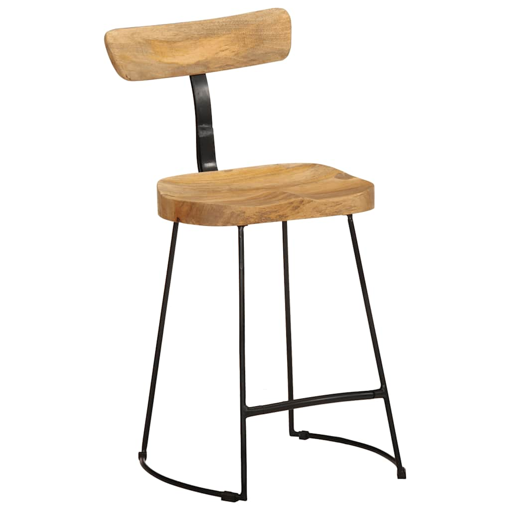 Tabourets de bar lot de 2 49x43x79 cm bois de manguier massif