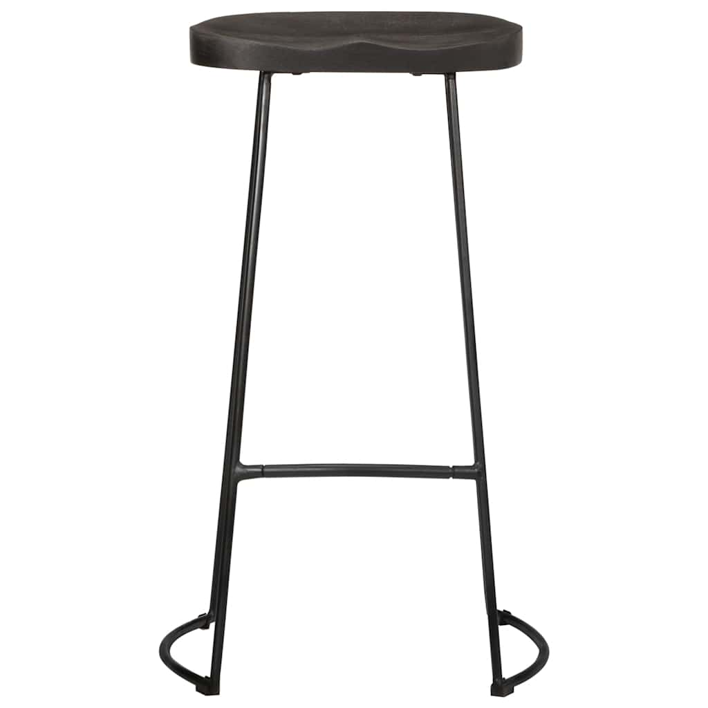 Tabourets de bar lot de 2 noir 45x40x78 cm bois manguier massif