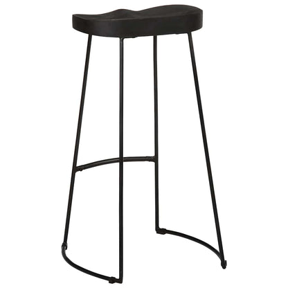 Tabourets de bar lot de 2 noir 45x40x78 cm bois manguier massif