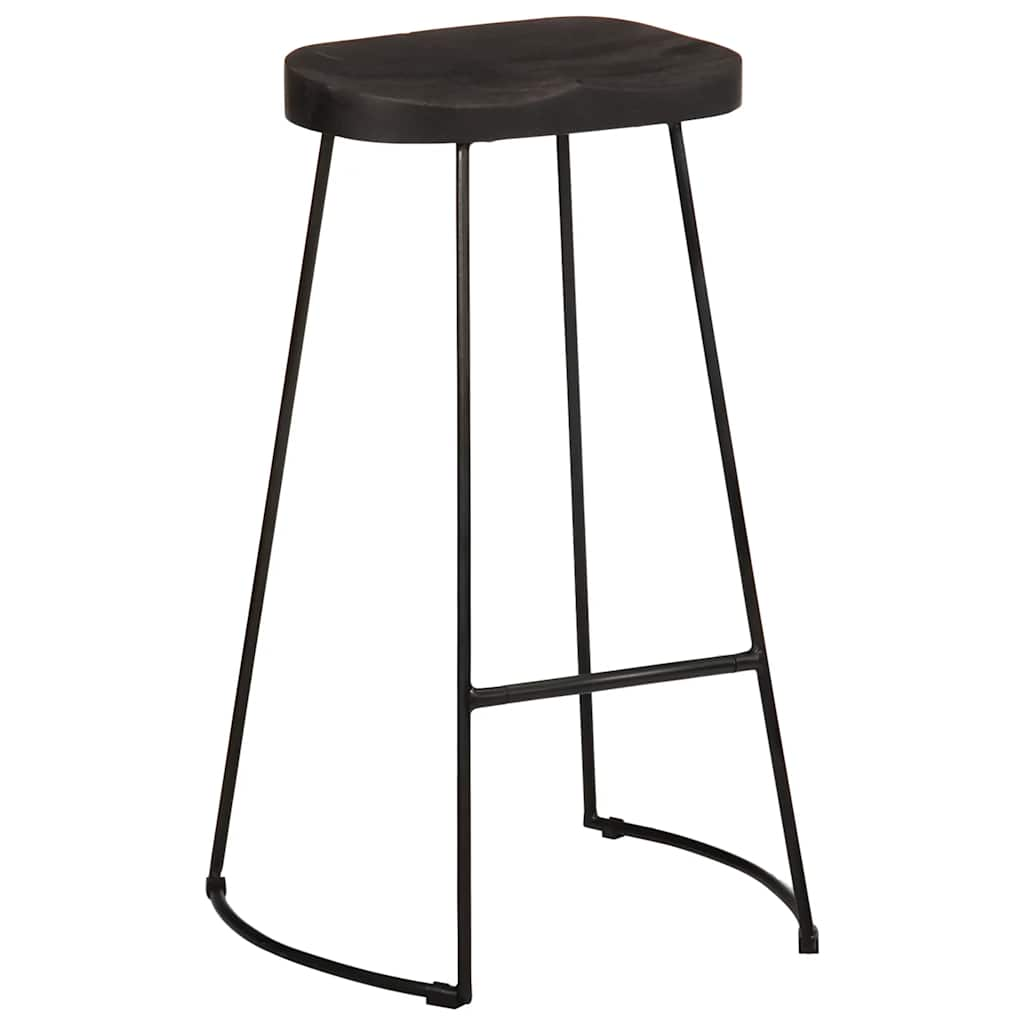 Tabourets de bar lot de 2 noir 45x40x78 cm bois manguier massif