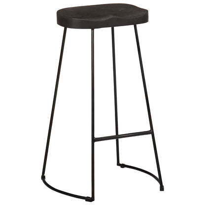 Tabourets de bar lot de 2 noir 45x40x78 cm bois manguier massif