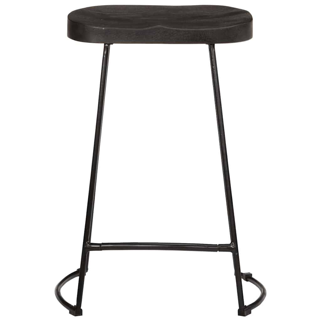 Tabourets de bar lot de 2 noir 45x40x62 cm bois manguier massif