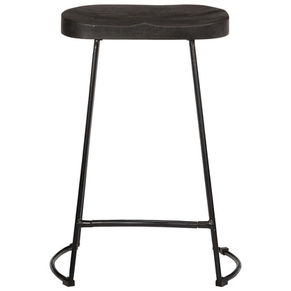 Tabourets de bar lot de 2 noir 45x40x62 cm bois manguier massif