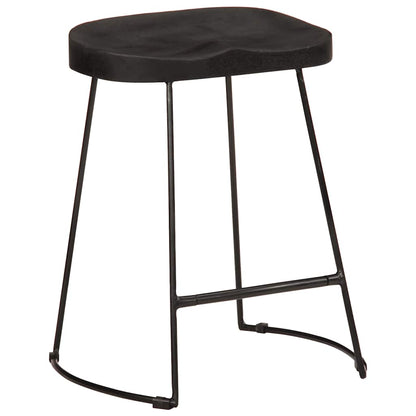 Tabourets de bar lot de 2 noir 46x38x52 cm bois manguier massif