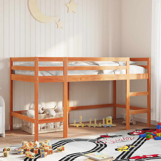 Lit mezzanine d'enfants sans matelas avec échelle 80x200 cm