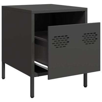 Tables de chevet 2 pcs noir 35x39x43,5 cm acier