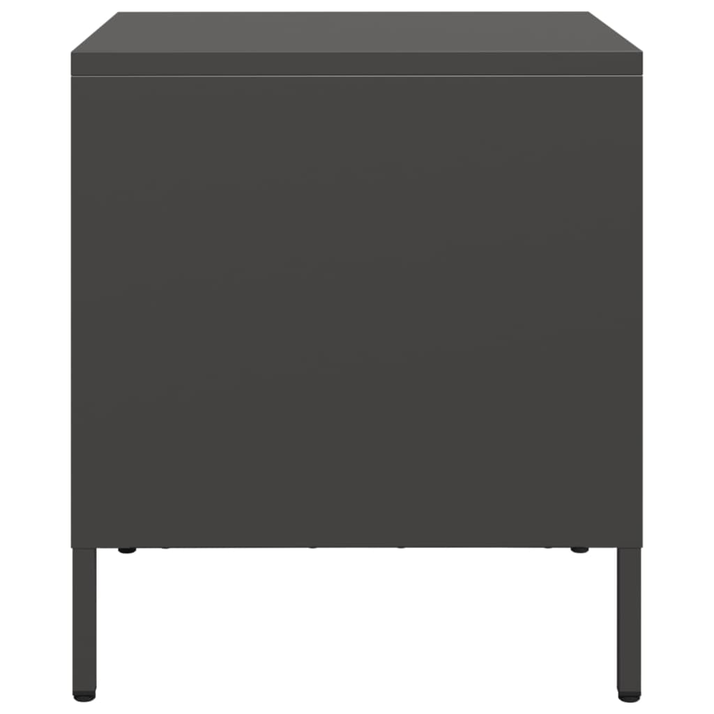 Tables de chevet 2 pcs noir 35x39x43,5 cm acier