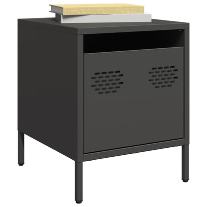 Tables de chevet 2 pcs noir 35x39x43,5 cm acier