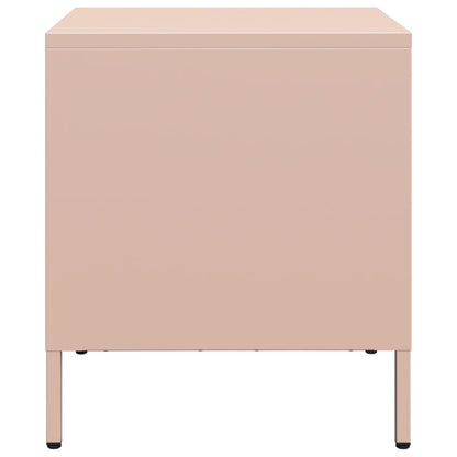 Table de chevet rose 35x39x43,5 cm acier