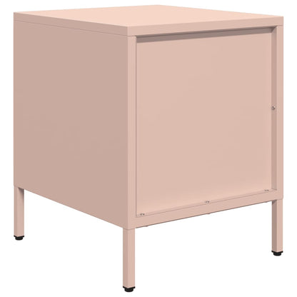 Table de chevet rose 35x39x43,5 cm acier