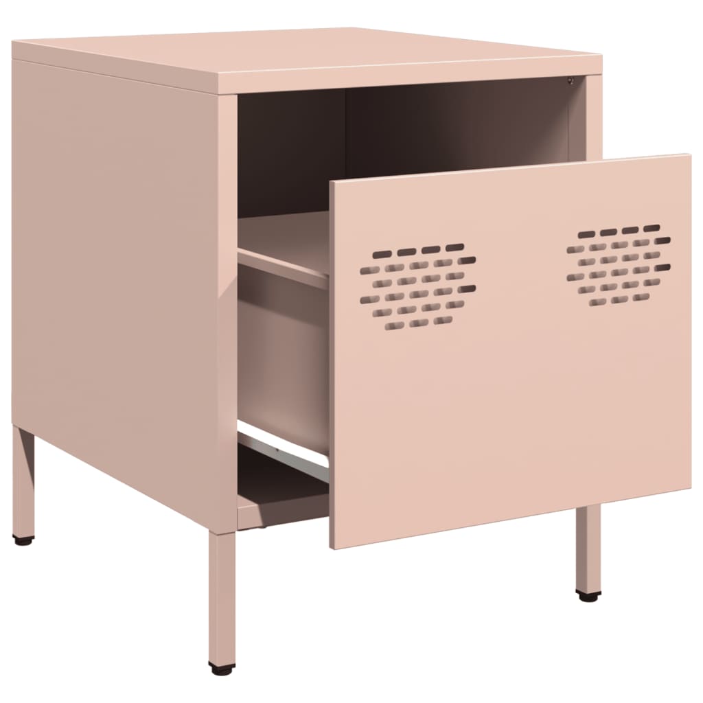 Tables de chevet 2 pcs rose 35x39x43,5 cm acier