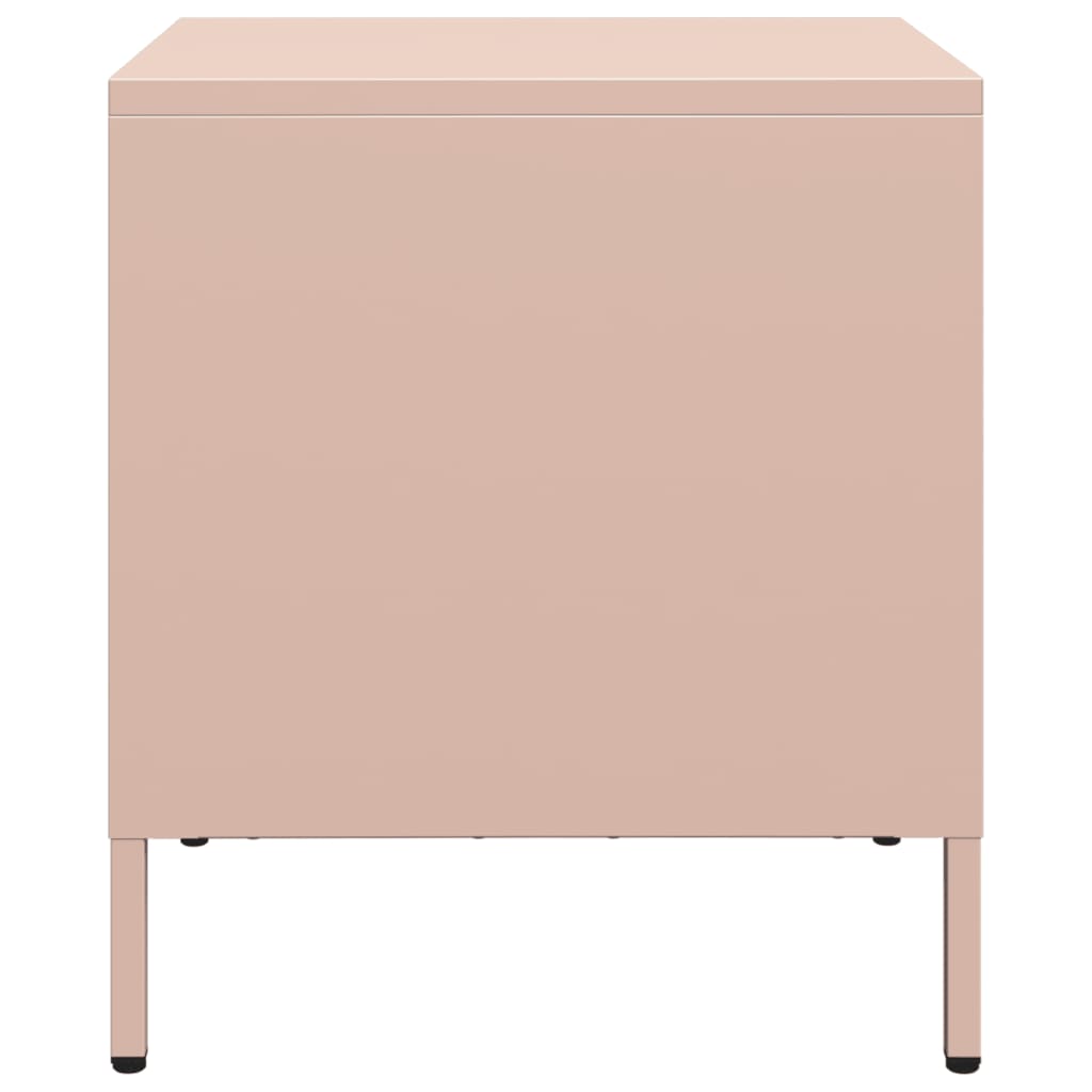 Tables de chevet 2 pcs rose 35x39x43,5 cm acier