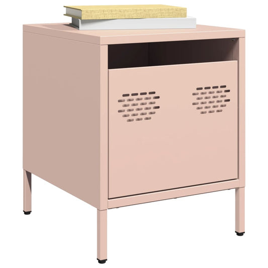 Tables de chevet 2 pcs rose 35x39x43,5 cm acier