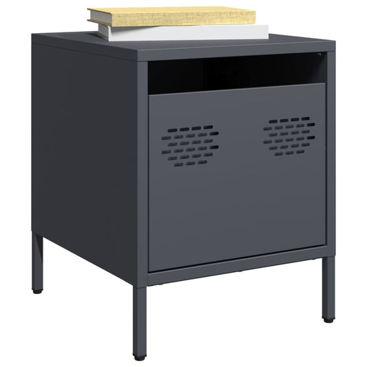 Table de chevet anthracite 35x39x43,5 cm acier