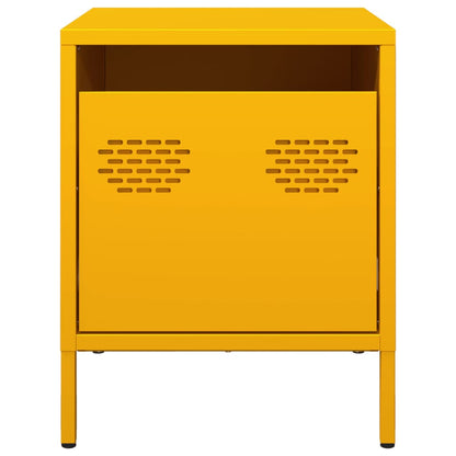 Table de chevet jaune moutarde 35x39x43,5 cm acier