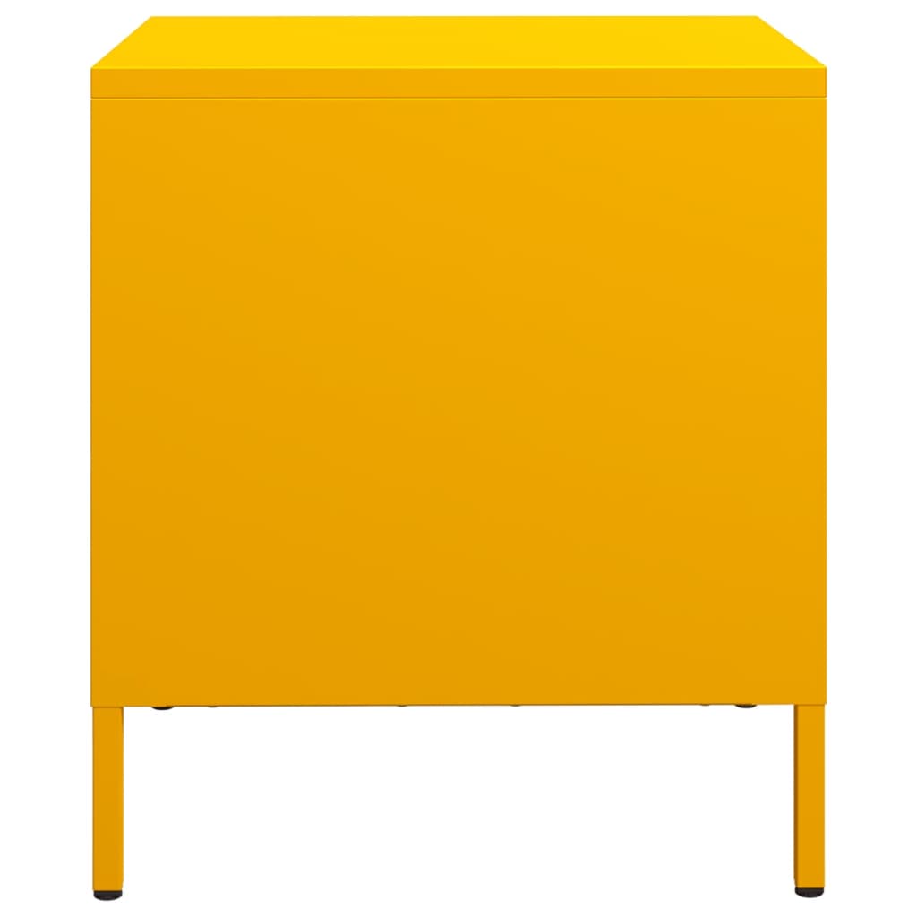 Table de chevet jaune moutarde 35x39x43,5 cm acier