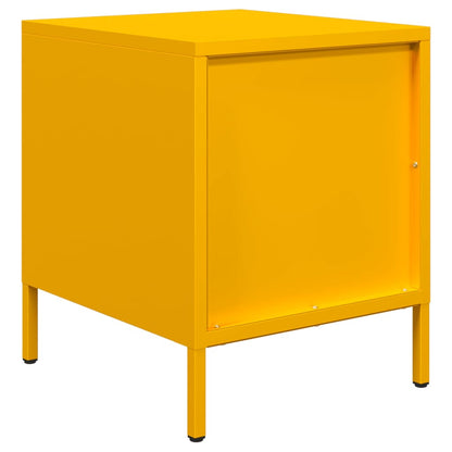 Table de chevet jaune moutarde 35x39x43,5 cm acier