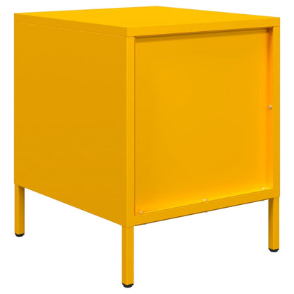 Tables de chevet 2 pcs jaune moutarde 35x39x43,5 cm acier