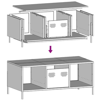 Table basse rose 101,5x50x43,5 cm acier laminé à froid