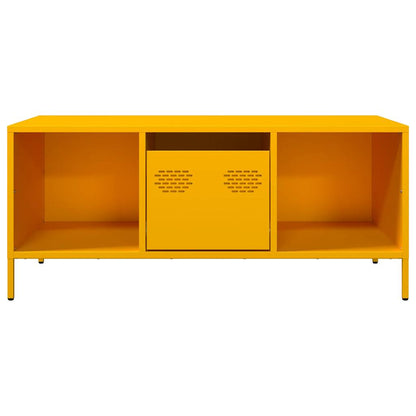 Table basse jaune moutarde 101,5x50x43,5cm acier laminé à froid