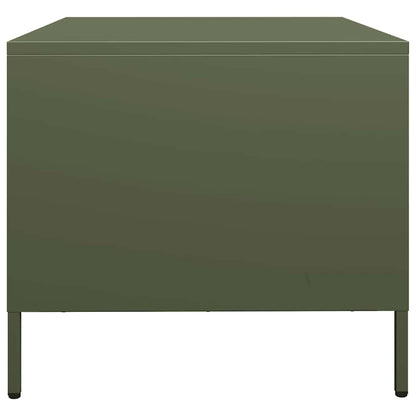 Table basse vert olive 68,5x50x43,5 cm acier laminé à froid