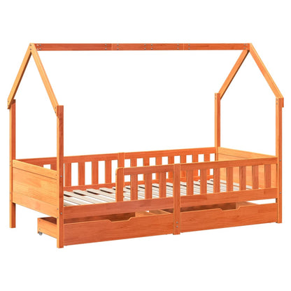 Cadre de lit enfants avec tiroirs sans matelas 80x200 cm bois